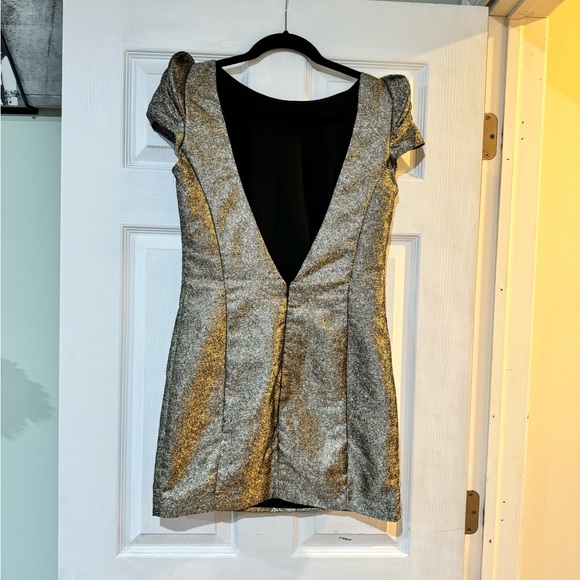 Gold Mini Backless Dress Size 4 - Picture 5 of 6